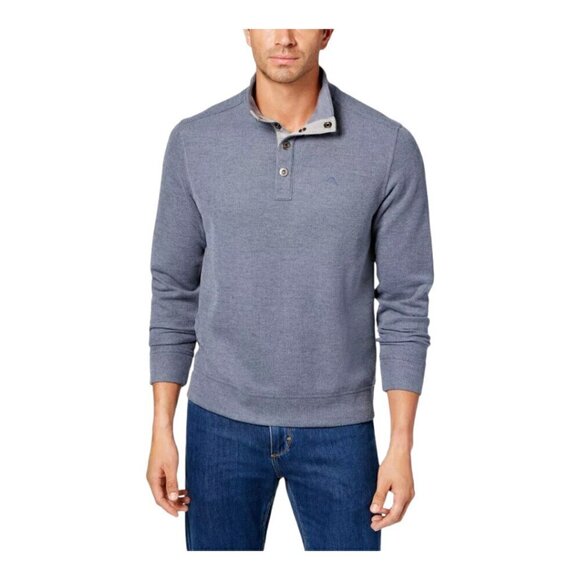 Tommy Bahama Other - NWT Tommy Bahama Cold Springs Snap Mock Pullover Henley Sweater, Mens L, Blue